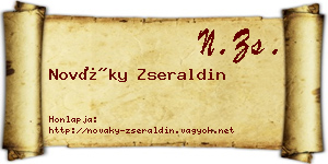 Nováky Zseraldin névjegykártya